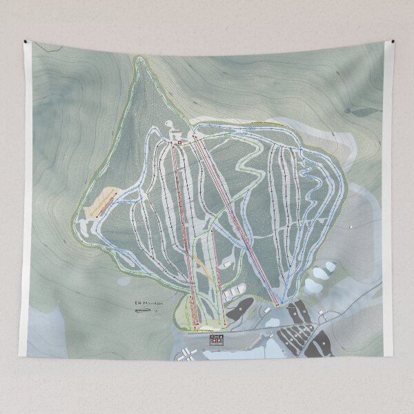 Artikelvorschau, Elk Mountain Resort Trail Map entworfen und verkauft von Mapsynergy.