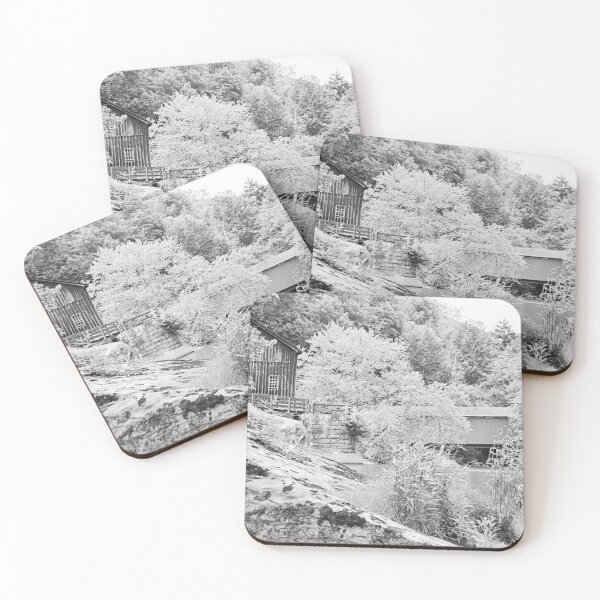 Item preview, McConnells Mill And Covered Bridge Black And White designed and sold by LisaWootenPhoto.