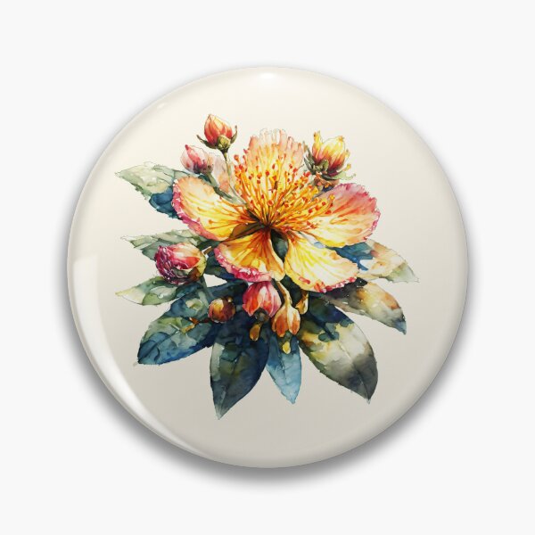 Item preview, Watercolor Painting of a Hypericum Calycinum Blossom designed and sold by Delemore Art.