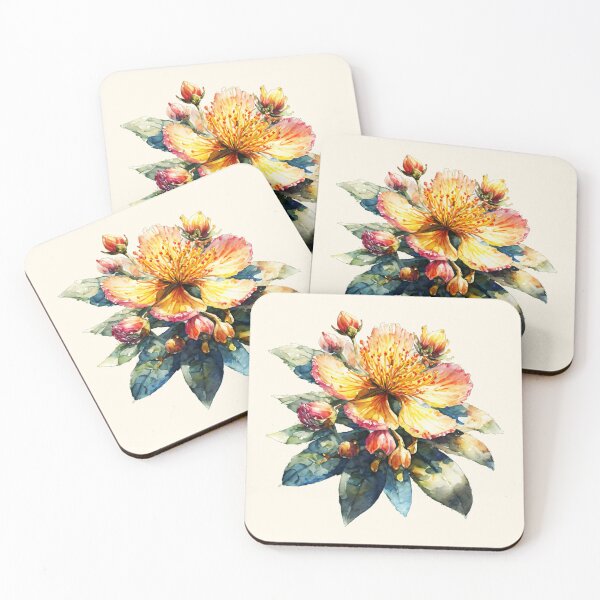 Item preview, Watercolor Painting of a Hypericum Calycinum Blossom designed and sold by Delemore Art.