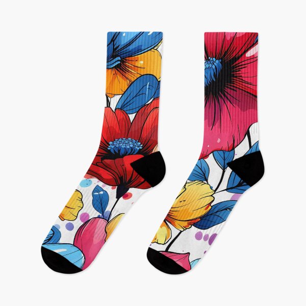 Item preview, Bright Floral Pattern for Apparel, Vibrant Flower Design, Colorful Household Decor, Lush Garden Inspired Print, Fashionable Home Textiles designed and sold by MTJ-Mushrooms.