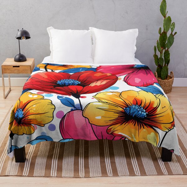 Item preview, Bright Floral Pattern for Apparel, Vibrant Flower Design, Colorful Household Decor, Lush Garden Inspired Print, Fashionable Home Textiles designed and sold by MTJ-Mushrooms.