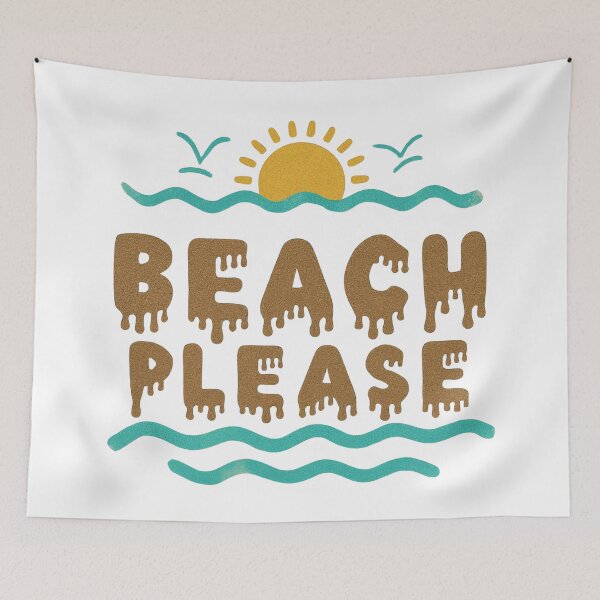 Item preview, Beach Please Dripping Sand letters designed and sold by FitEnvy.