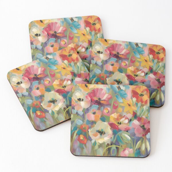 Item preview, Floral Pattern Colorful Flowers Print, Apparel Fabric Flower Design, Vibrant Bloom Decorative Pattern, Household Item Decor designed and sold by MTJ-Mushrooms.