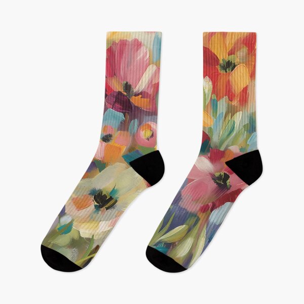Item preview, Floral Pattern Colorful Flowers Print, Apparel Fabric Flower Design, Vibrant Bloom Decorative Pattern, Household Item Decor designed and sold by MTJ-Mushrooms.