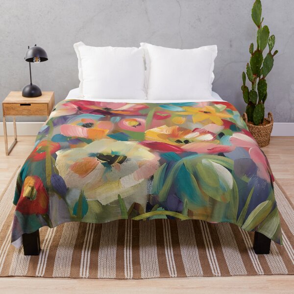 Item preview, Floral Pattern Colorful Flowers Print, Apparel Fabric Flower Design, Vibrant Bloom Decorative Pattern, Household Item Decor designed and sold by MTJ-Mushrooms.