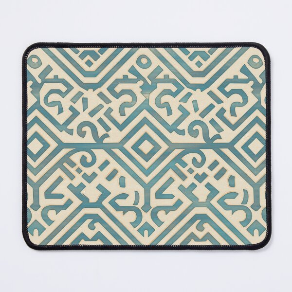 Item preview, White & Turquoise Greek Key Motif | Seamless designed and sold by Unrooted.