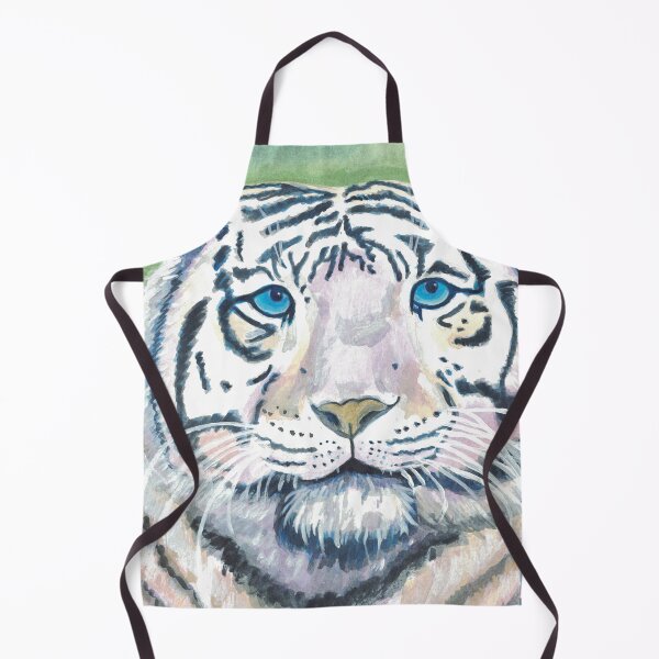 Item preview, white tiger blue eyes stare designed and sold by CrittersByLola.