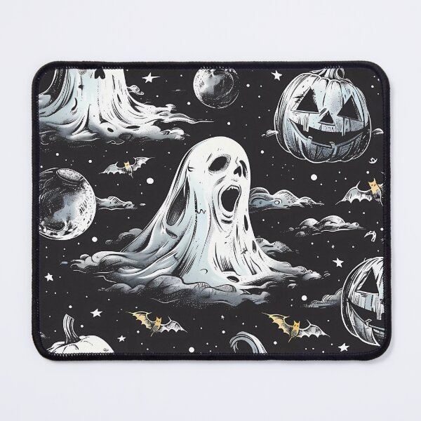 Item preview, Title Spooky Ghosts and Pumpkins Halloween Pattern, Scary Black and White Design, Halloween Themed Apparel and Household Items designed and sold by MTJ-Mushrooms.