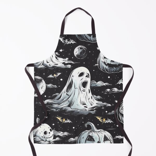 Item preview, Title Spooky Ghosts and Pumpkins Halloween Pattern, Scary Black and White Design, Halloween Themed Apparel and Household Items designed and sold by MTJ-Mushrooms.