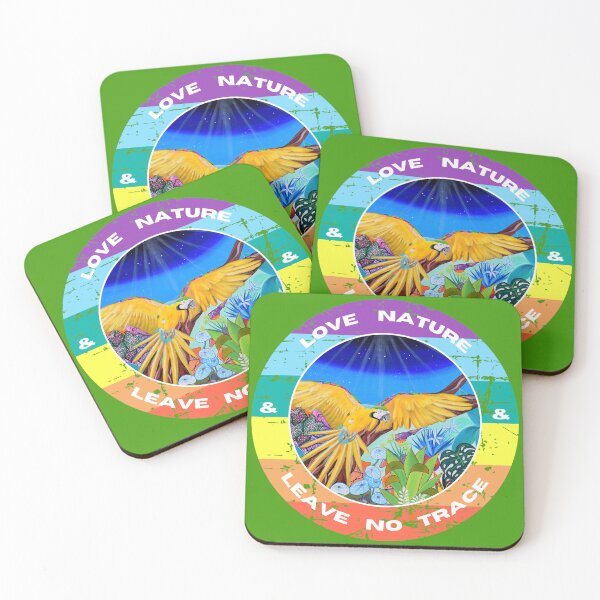 Item preview, Love nature and leave no trace, with macaw designed and sold by GabiVitryArt.