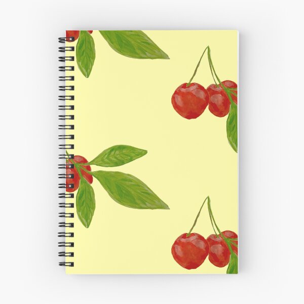 Item preview, Two red Cherries with leaves in watercolor designed and sold by Beeinbliss.
