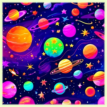 Artwork thumbnail, Colorful Space Pattern by Health And Fitness Posts e-Store