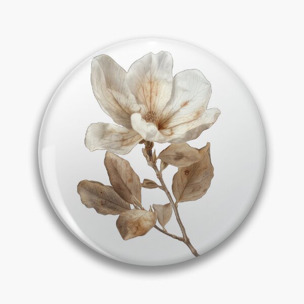 Item preview, Close-up of a dried white flower with withered leaves designed and sold by tonorpuri.