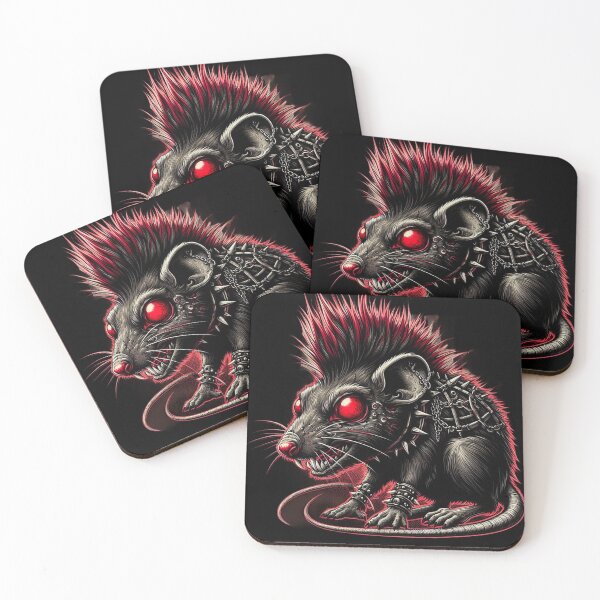Item preview, Punk Rat with red eyes designed and sold by BatsAndRats.