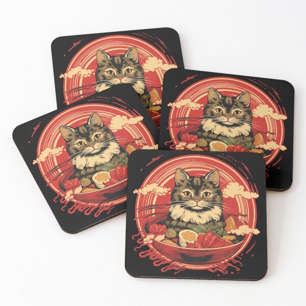 Item preview, Cute cat eating Ramen designed and sold by TeeTemptation.
