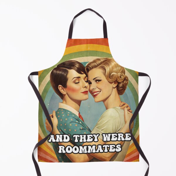 Item preview, "And they were roommates" Lesbian Pride Retro Poster designed and sold by PrideFlagMerch.