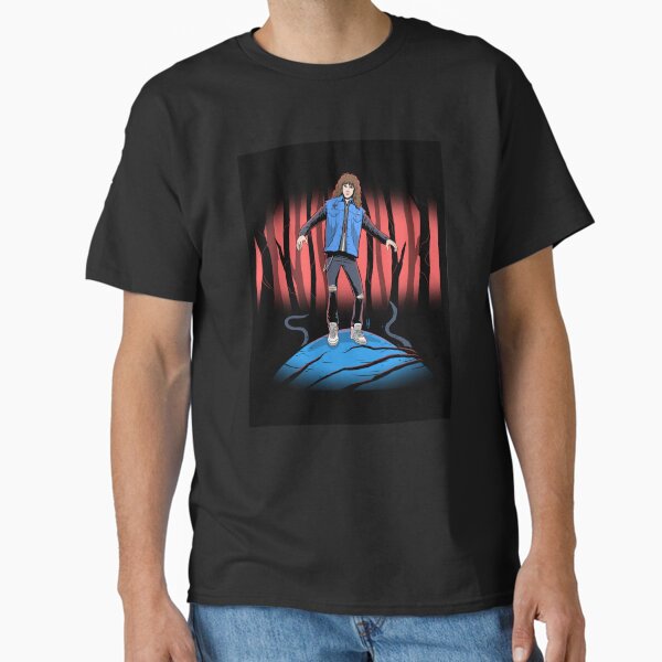 Eddie Munson Stranger Things Retro Cartoon Comic Fan Art Drawing Pop Art of 80s Guitar Metal Head Classic T-Shirt