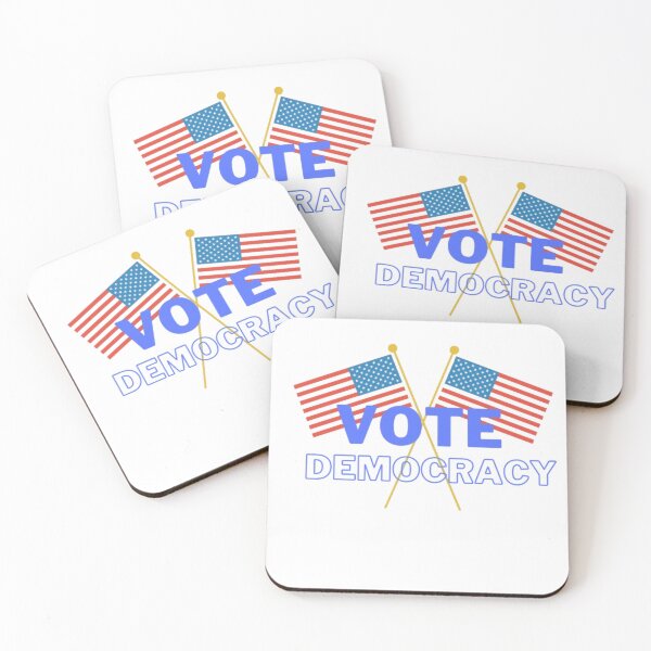 Item preview, Democracy - Patriotic Inscription with USA Flags designed and sold by FugitiveLJ27.