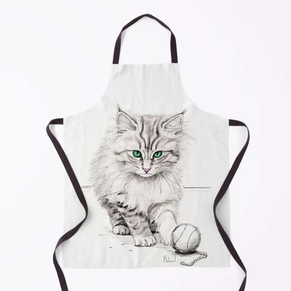 Item preview, Drawing, sketch of a cute kitten playing with a little ball designed and sold by ateliersabourin.