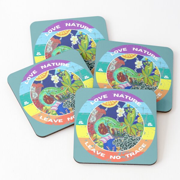 Item preview, Love nature and leave no trace, with chameleon designed and sold by GabiVitryArt.
