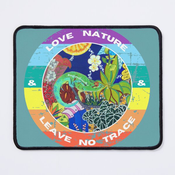Item preview, Love nature and leave no trace, with chameleon designed and sold by GabiVitryArt.