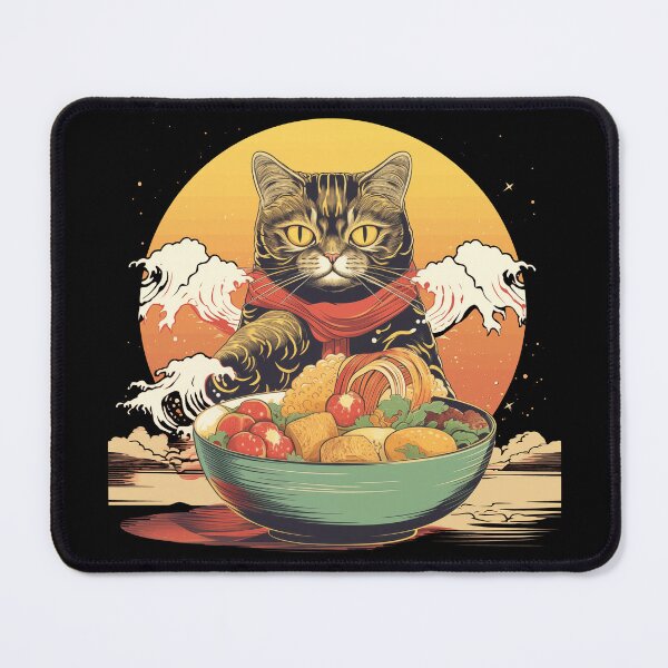 Item preview, Cute cat eating Ramen designed and sold by TeeTemptation.