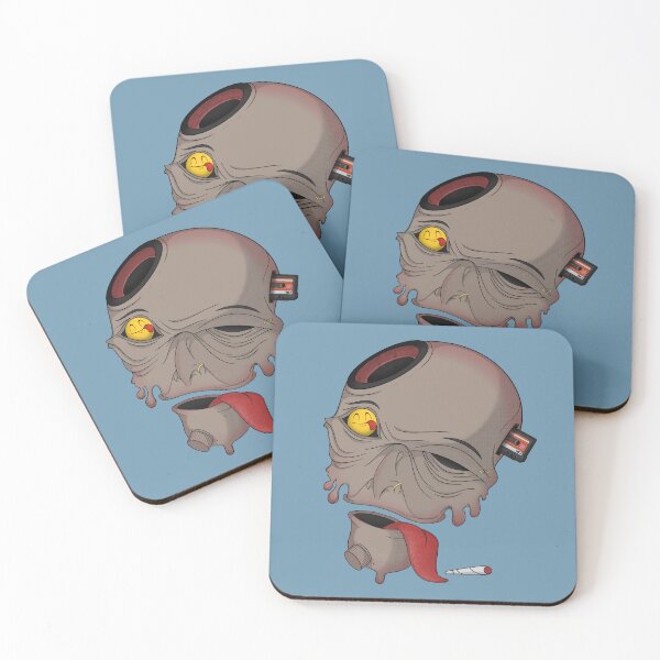 Item preview, "Cyber Skull: Futuristic Melting Head with Cassette and Emoji – Retro-Futurism Art" designed and sold by Raddoodles.