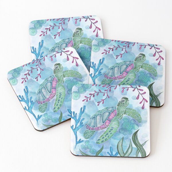 Item preview, Nadando en tortuga acuarela designed and sold by AdriaCaps Art & Design.