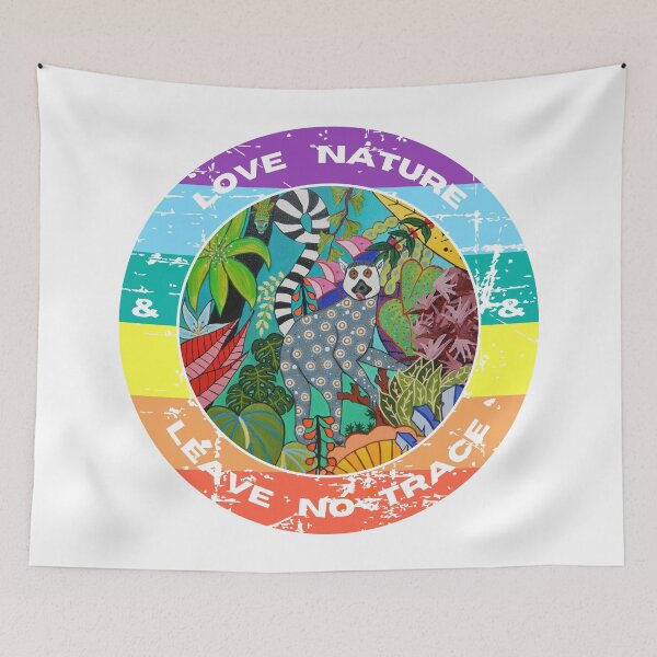Item preview, Enjoy nature and leave no trace with lemur designed and sold by GabiVitryArt.