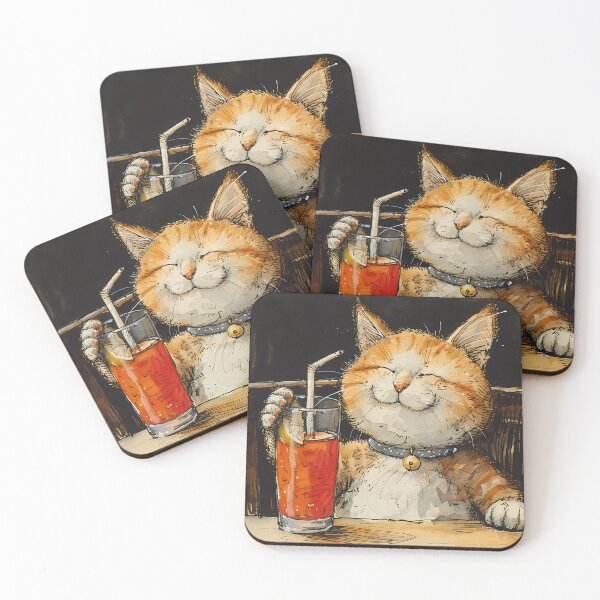 Item preview, Cute Cat Drinking Mojito Illustration, Adorable Cat Artwork for Apparel, Cat Lover Gift, Funny Cat Decor, Cat and Cocktail Design designed and sold by MTJ-Mushrooms.