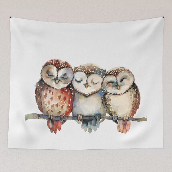Item preview, Joyful Owlet Trio designed and sold by AI-Only Creations.