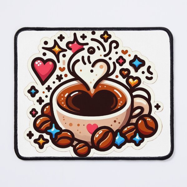 Item preview, Heartwarming Brew - Whimsical Coffee Love designed and sold by StickyGuys.
