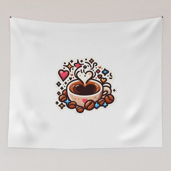 Item preview, Heartwarming Brew - Whimsical Coffee Love designed and sold by StickyGuys.