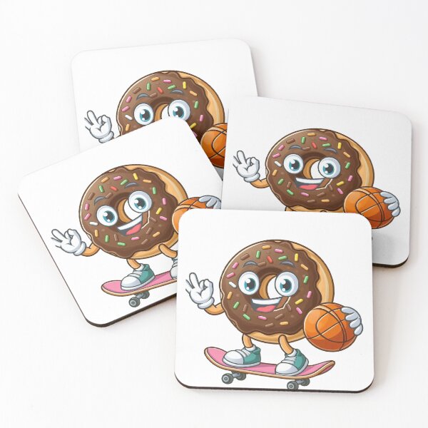 Item preview, cartoon donut on a skateboard holding a basketball chocolate designed and sold by zakioury.