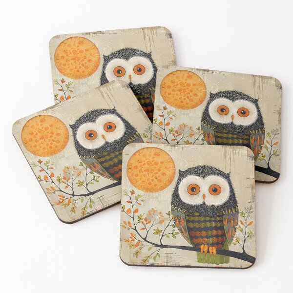 Item preview, Owl Artwork Fall Halloween Decor, Owl Halloween Wall Art, Cute Owl Illustration, Halloween Owl Print for Apparel and Household designed and sold by MTJ-Mushrooms.