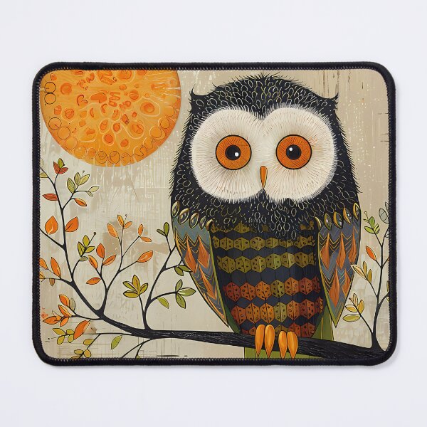 Item preview, Owl Artwork Fall Halloween Decor, Owl Halloween Wall Art, Cute Owl Illustration, Halloween Owl Print for Apparel and Household designed and sold by MTJ-Mushrooms.