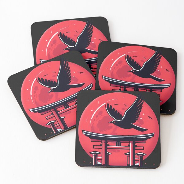 Item preview, Elegant Crane Over Japanese Torii Gate at Sunset designed and sold by zoughlal.