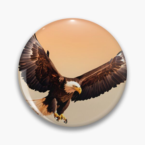 Item preview, Eagle in the desert over a city skyline designed and sold by Rainbow Paws Garden.