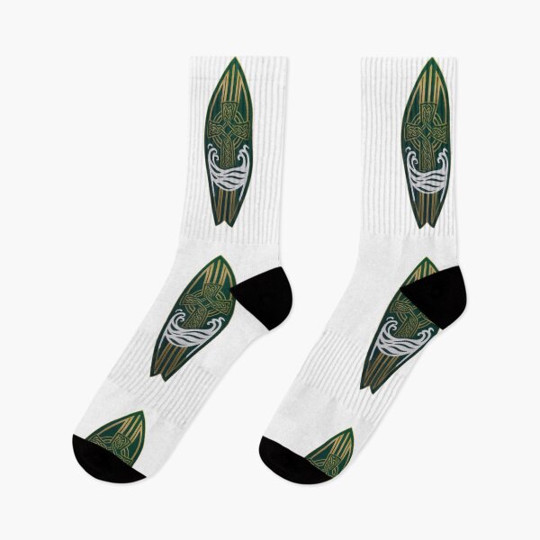 Item preview, Emerald Celtic Surfing Design. Modern Irish / Celtic Cross Surfers Pattern  designed and sold by CELTIC-DESIGNS.