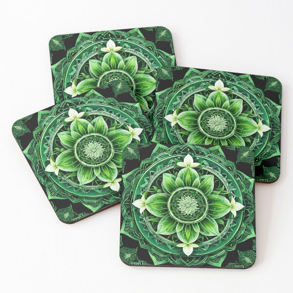 Item preview, Green Mandala of Nature and Harmony designed and sold by MandalasShops.
