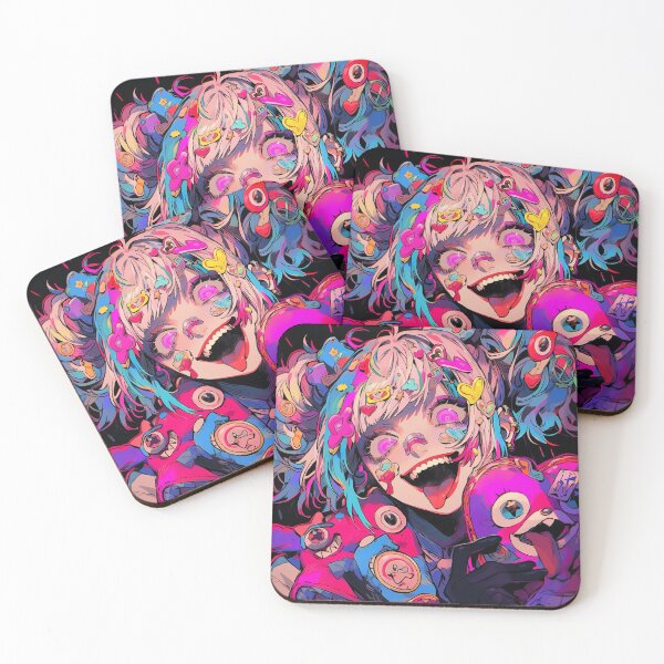 Item preview, Crazy Colorful Fun Yandere Anime Girls designed and sold by bubblegoth.