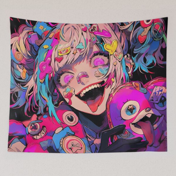 Item preview, Crazy Colorful Fun Yandere Anime Girls designed and sold by bubblegoth.