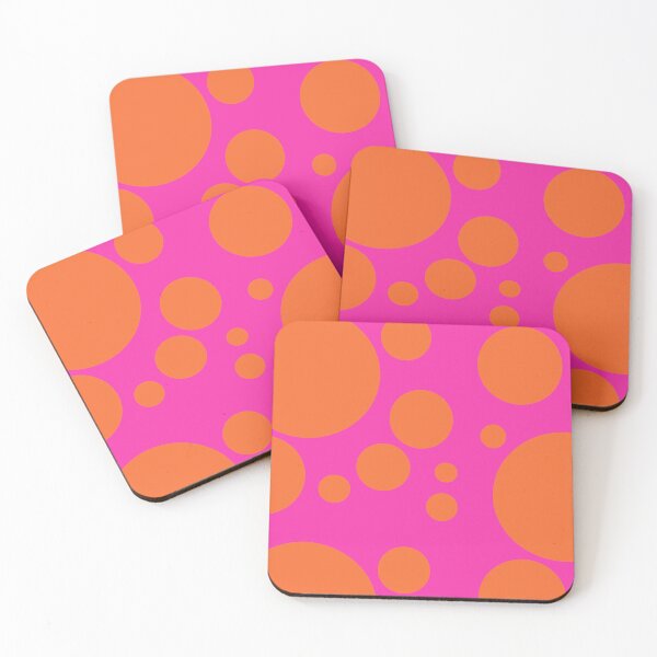 Artikelvorschau, orange Kreise auf einem rosa Hintergrund entworfen und verkauft von Valentina-V.