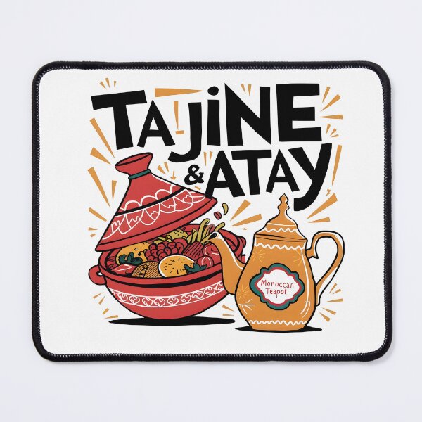 Item preview, Festive Moroccan Tajine & Teapot Illustration - Vibrant Typography Art designed and sold by Creatiforge.