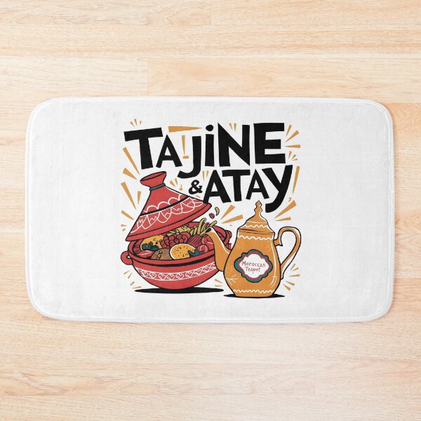 Item preview, Festive Moroccan Tajine & Teapot Illustration - Vibrant Typography Art designed and sold by AmiGraph.