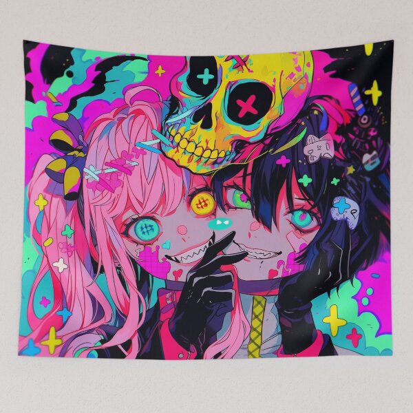 Item preview, Kawaii Punk Neon Yandere Anime Girls designed and sold by bubblegoth.