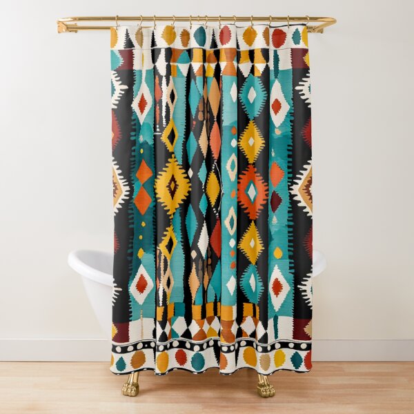 Item preview, Traditional Kilim Indian Pattern, Ethnic Geometric Abstract Scandinavian Design in Watercolor Painting designed and sold by MyArt23.