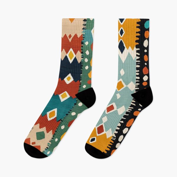 Item preview, Traditional Kilim Indian Pattern, Ethnic Geometric Abstract Scandinavian Design in Watercolor Painting designed and sold by MyArt23.