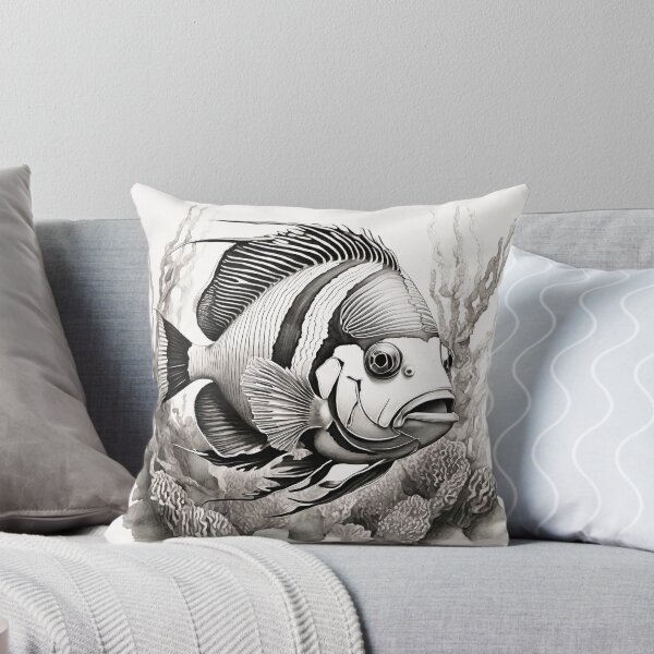Item preview, Black and White fish Pencil Drawing designed and sold by Pencil-Art.